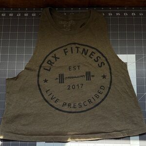 LRX Fitness Olive Green Crop Tank Top